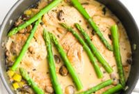 Easy One-Pot Chicken with Asparagus and Mushrooms