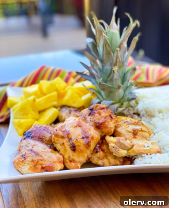 Ultimate Grilled Teriyaki Chicken 7 Grilled Teriyaki Chicken Recipe with homemade sauce, coconut rice, and pineapple.
