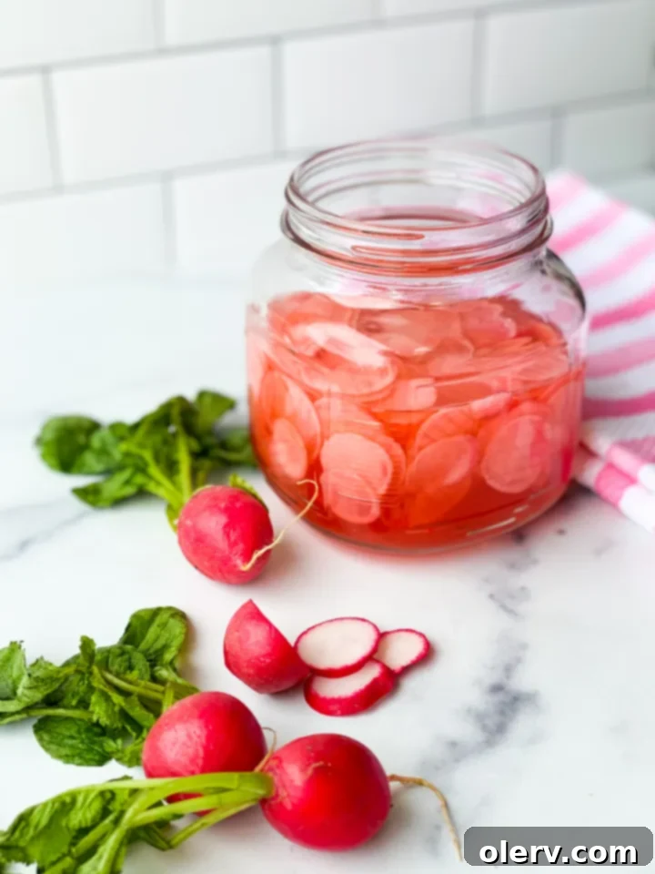 Quick Pickled Radishes 2 Freshly sliced radishes ready for pickling