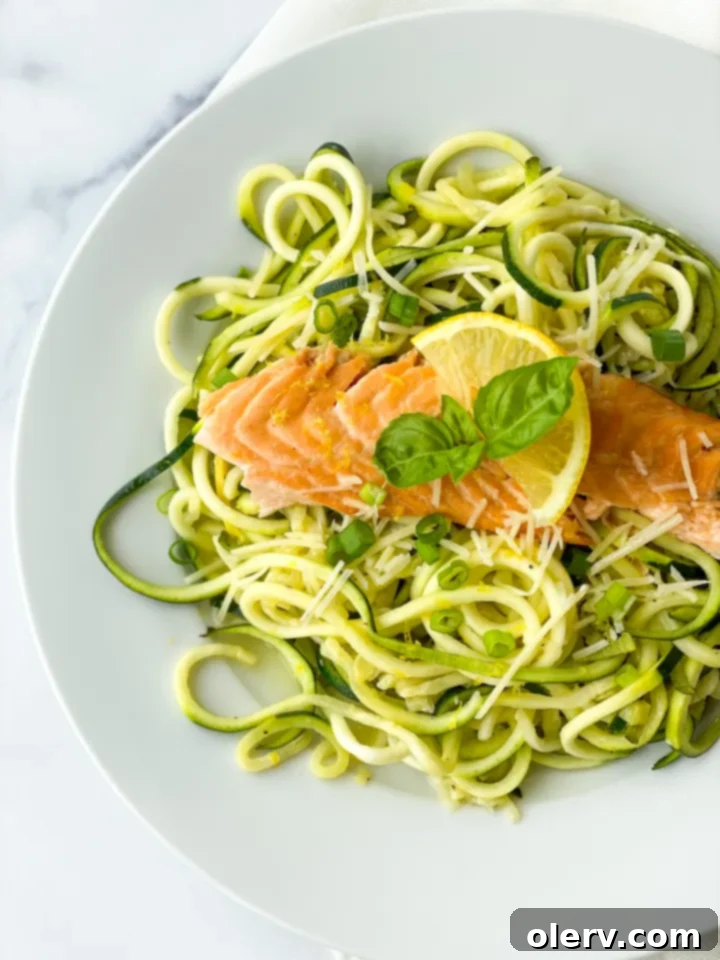 Zesty Salmon with Zucchini Ribbons 8 Lemon Salmon with Zucchini Noodles