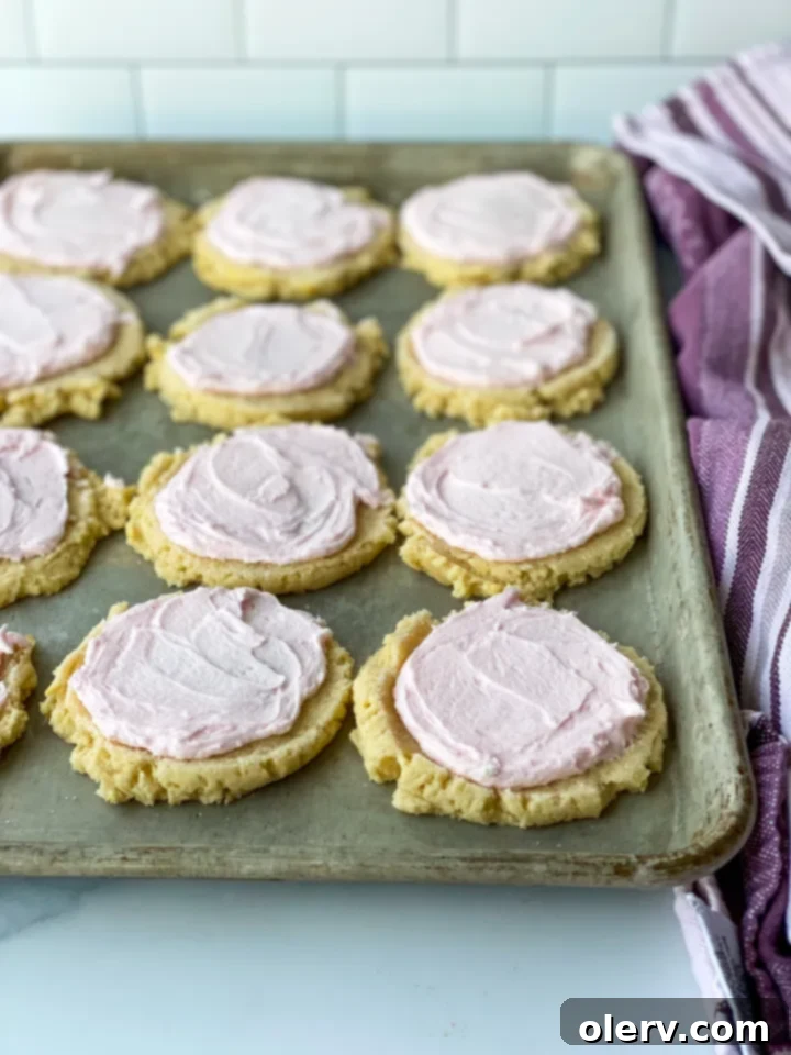 Soda Shop Sugar Cookies with pink frosting