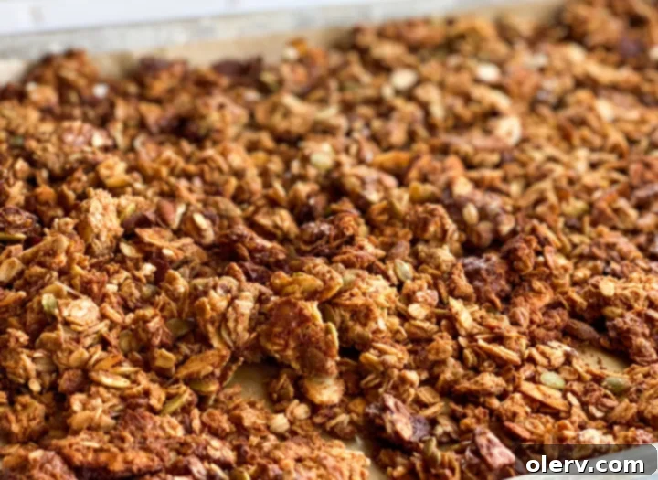 Maple Almond Delight 5 Mixing bowl with maple almond granola mixture