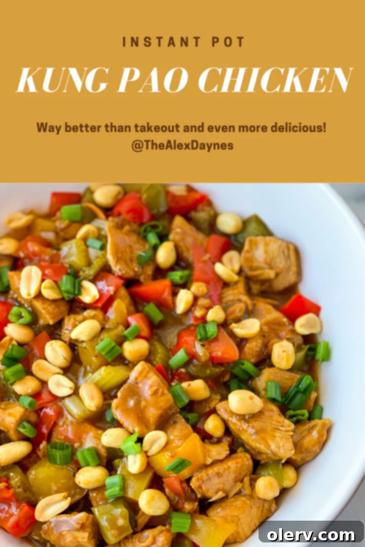 Pin this Instant Pot Kung Pao Chicken recipe for later use.