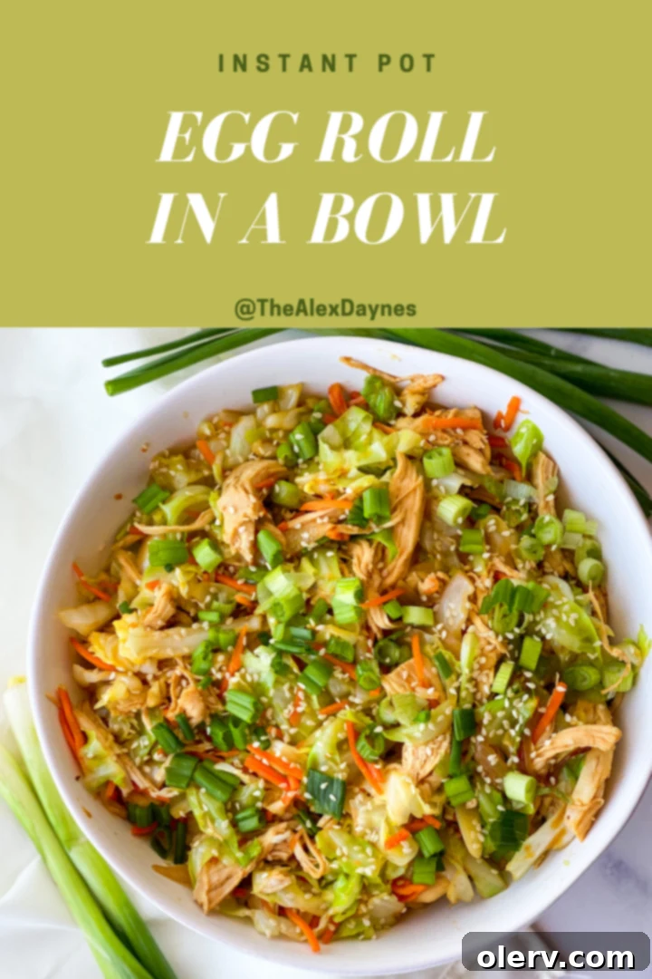 Instant Pot Egg Roll in a Bowl pin image for Pinterest