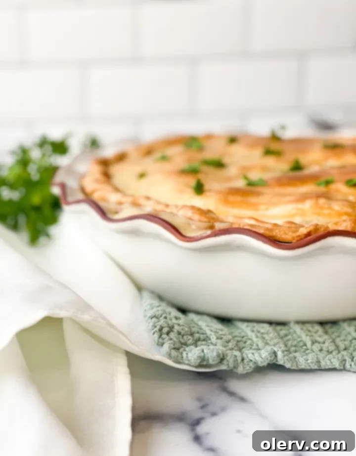 Effortless Golden Chicken Pot Pie 5 Prepared Chicken Pot Pie before baking