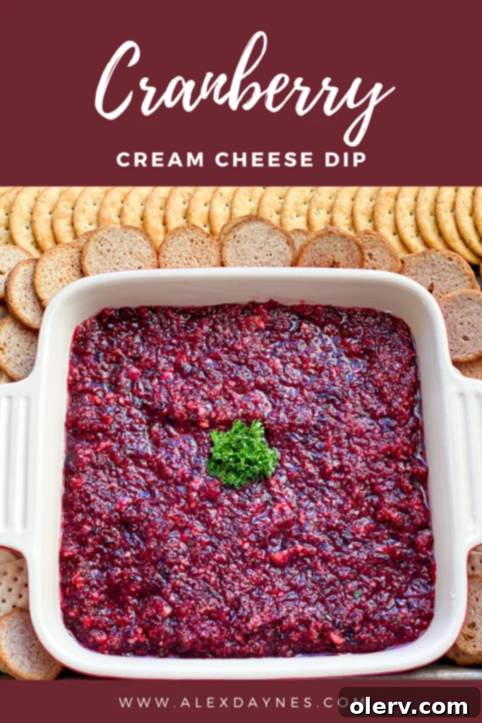 Creamy Cranberry Delight 9 Cranberry Cream Cheese Dip Pinterest pin image