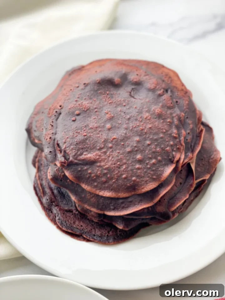 Blender with chocolate crepe ingredients ready to be mixed