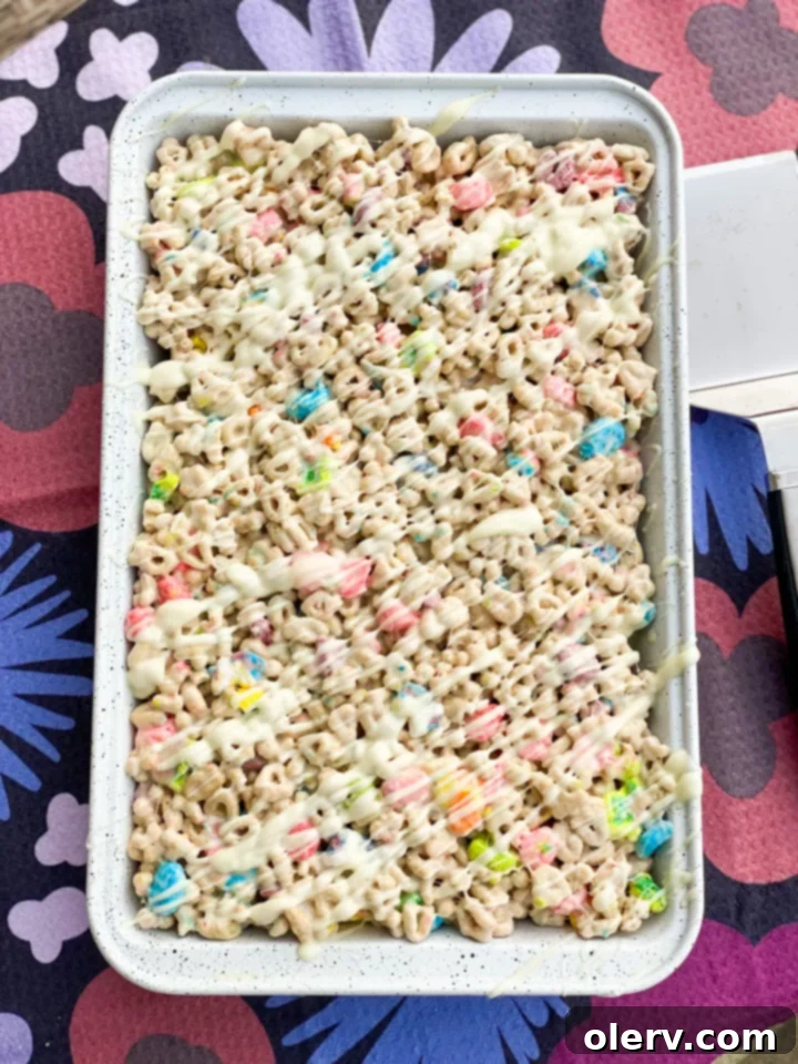 Lucky Charms Treat Bars 5 Finished Lucky Charms Cereal Bars cut into squares