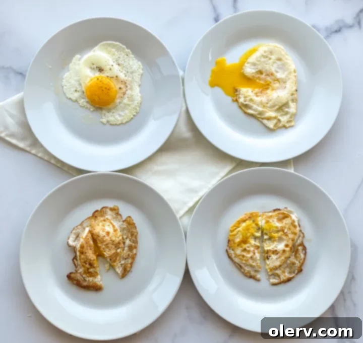 Mastering the Egg 2 Perfectly cooked sunny side up egg on a white plate, garnished with pepper and ready to eat for breakfast