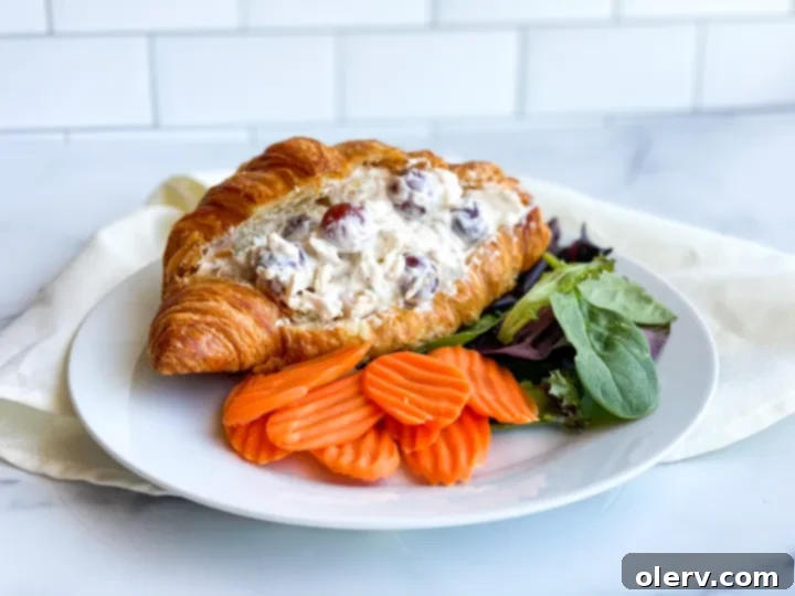 Homemade chicken salad in a serving bowl