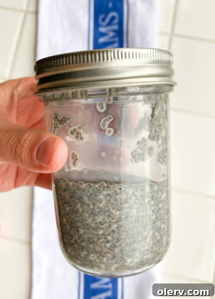 Power-Packed Chia Seed Parfait 6 Detailed nutrition information label for the Protein Chia Seed Parfait base.