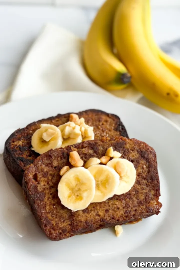 Heavenly Banana Bread French Toast 8 Banana Bread French Toast with coconut syrup and bananas
