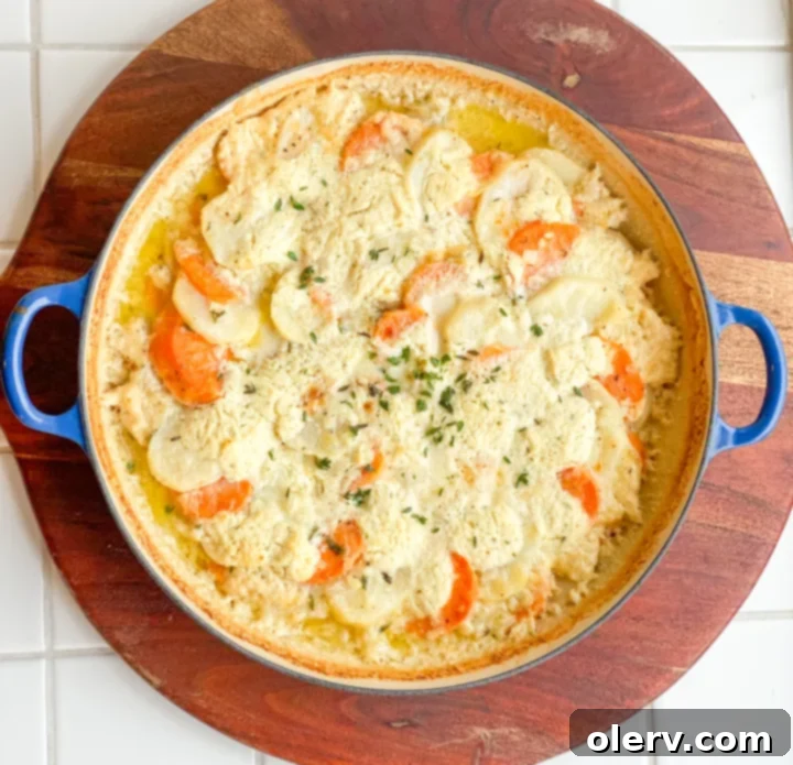 Sweet & Golden Potato Gratin 2 Scalloped Yukon Gold and Sweet Potatoes
