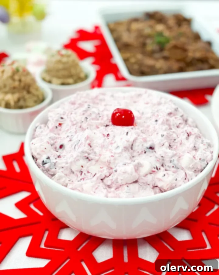 The Grinch's Feast 9 Cindy Lou Who inspired fluffy Cranberry Salad with whipped topping