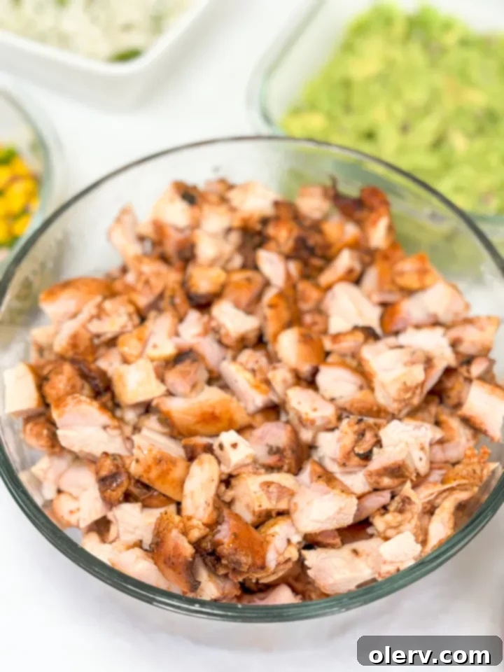 Southwest Chipotle Chicken Bowl 5 Ingredients for a zesty Chipotle copycat chicken marinade