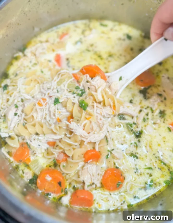 Instant Pot Chicken Noodle Soup 5 Instant Pot with sauteed vegetables for chicken noodle soup