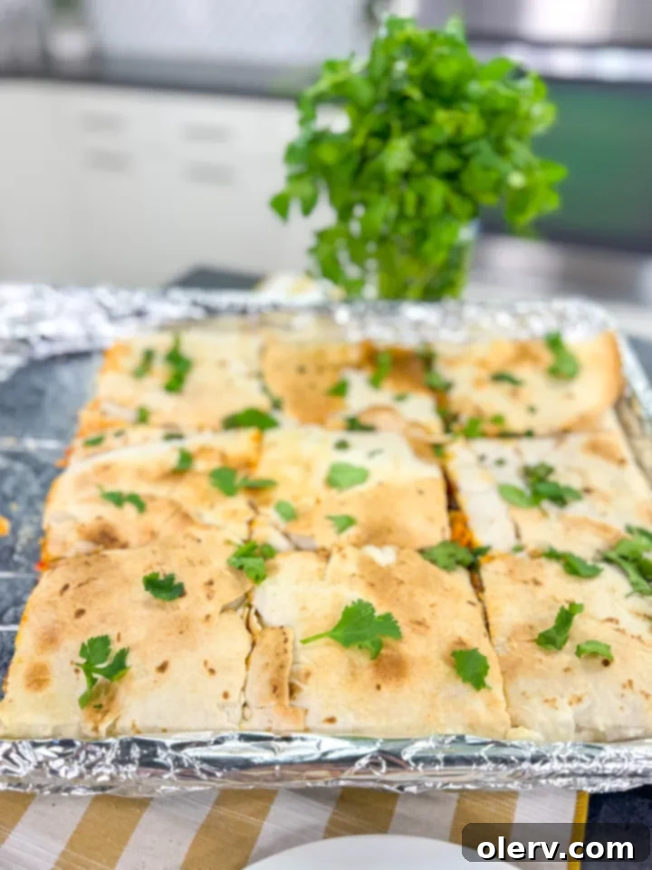 Effortless Oven Quesadillas 2 Delicious Sheet Pan Quesadillas ready to be served