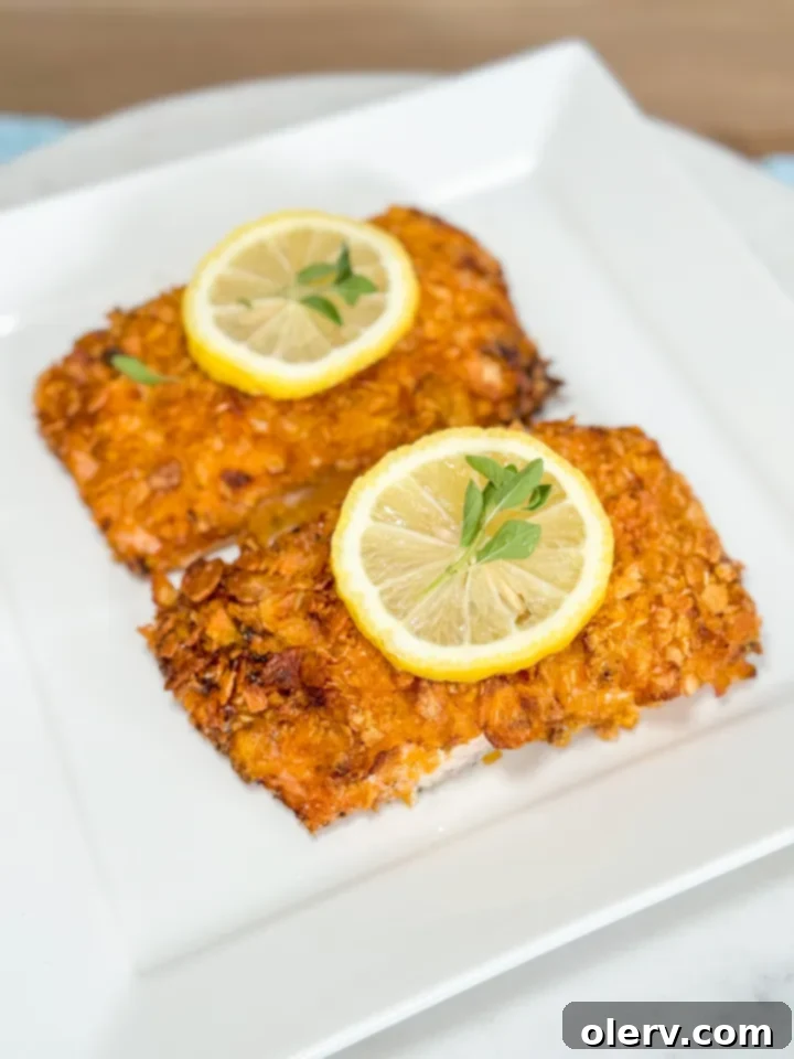Lemon-Kissed Crispy Salmon Delight 2 Perfectly cooked crispy lemon salmon fillet
