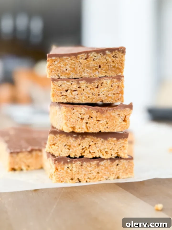 Irresistible No-Bake Scotcheroo Bars 5 Ingredients for Scotcheroos laid out: honey, sugar, peanut butter, vanilla, crispy rice cereal, milk chocolate chips, butterscotch chips, and coconut oil.