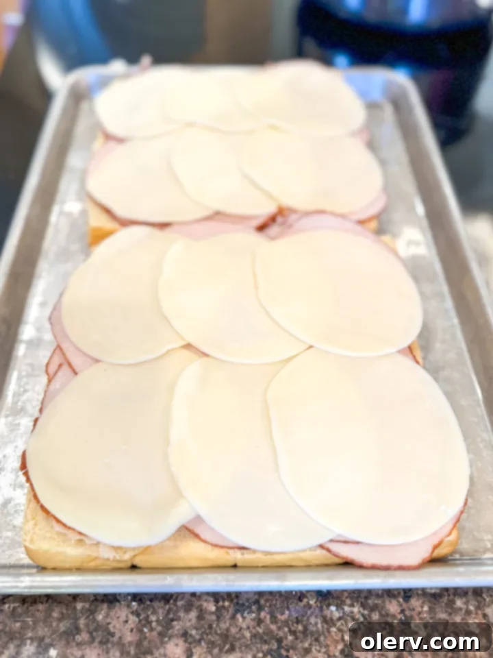 Irresistible Ham and Cheese Bites 5 Assembling Hot Ham and Cheese Sliders