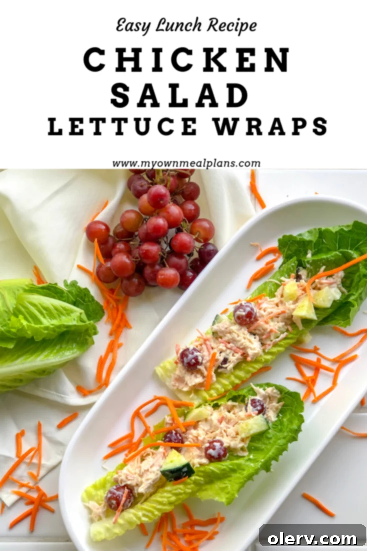 Chicken Salad Lettuce Wraps Pinterest share image