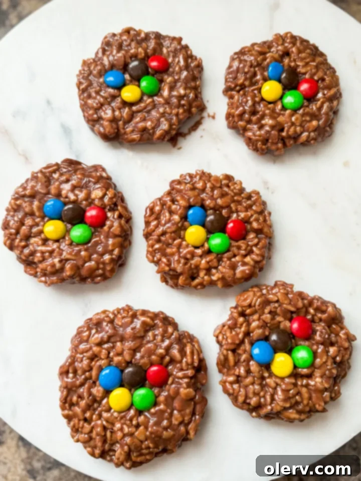 4 Winning Olympic Party Bites 5 Close-up of a stack of Caramel Crunch No-Bake Cookies.