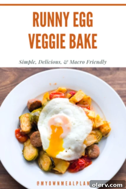 Delicious Runny Egg Veggie Bake for dinner
