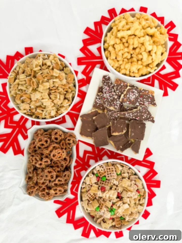 The Ultimate Christmas Crack Recipe Collection 2 Assorted Christmas Crack treats ready for the holidays
