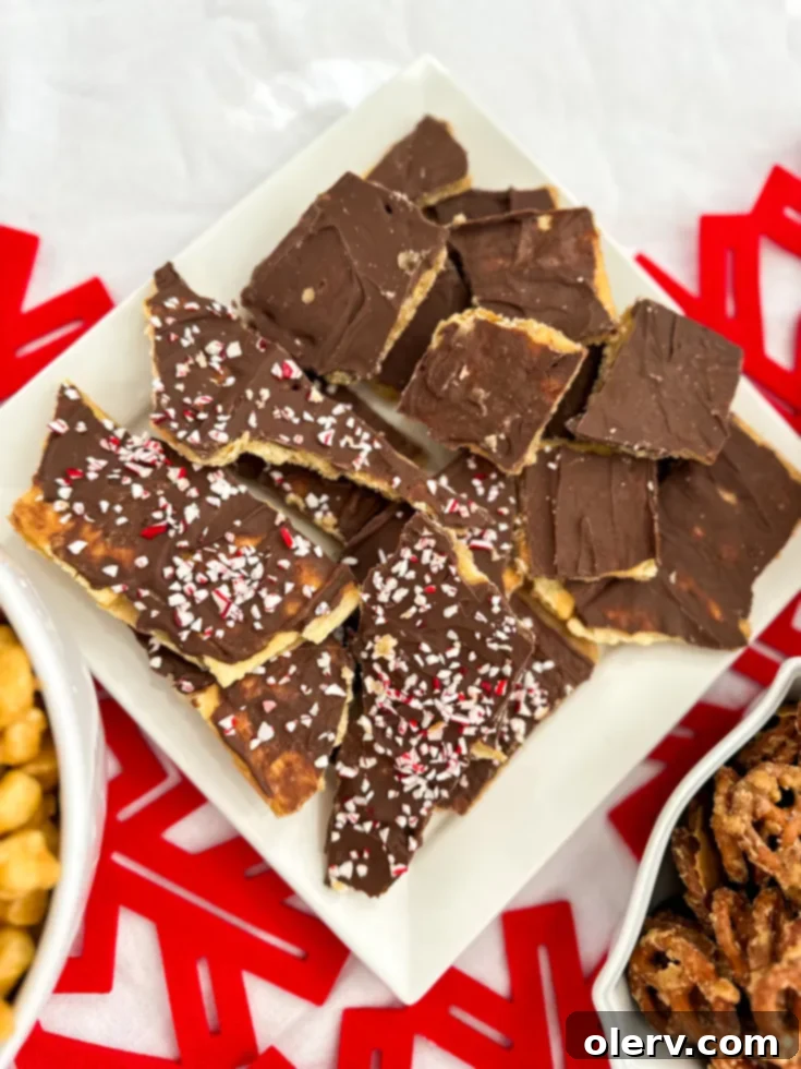The Ultimate Christmas Crack Recipe Collection 8 Finished Christmas Crack Candy with peppermint