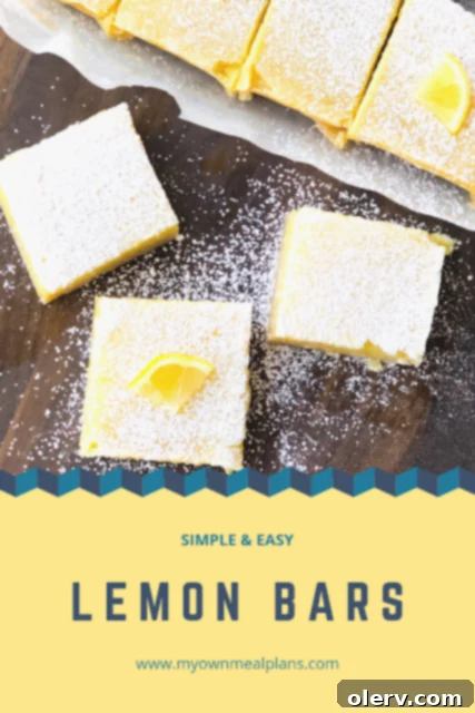 Simple & Easy Lemon Bars for Pinterest