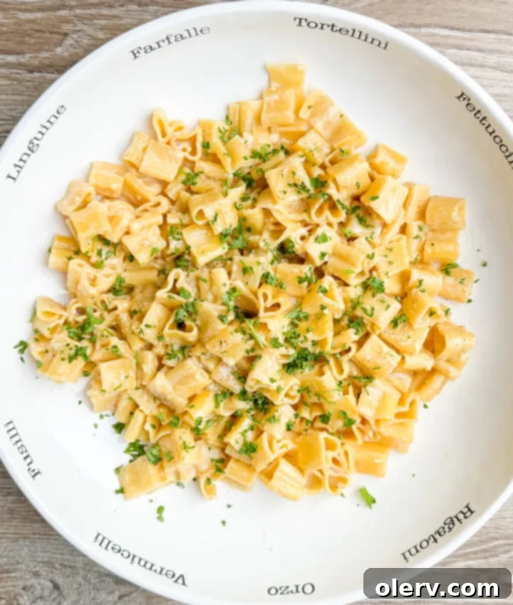 Easy Garlic Butter Noodles 2 Delicious Garlic Butter Noodles in a bowl, ready to eat