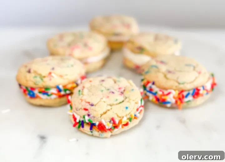 Vibrant Sprinkled Cookie Stacks 5 Ingredients for Funfetti Sandwich Cookies