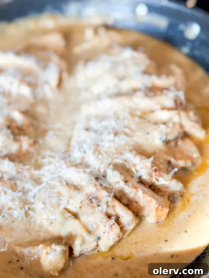 One Skillet Creamy Chicken final dish.