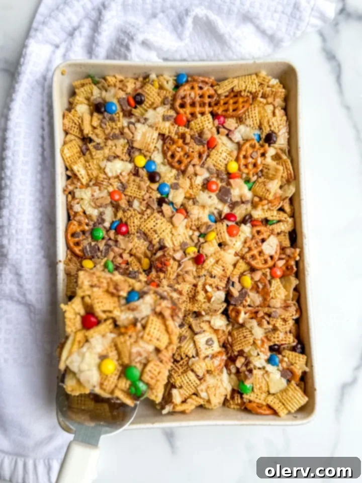 Hodgepodge Cereal Bars 6 A stack of finished Kitchen Sink Cereal Bars, ready to be eaten.