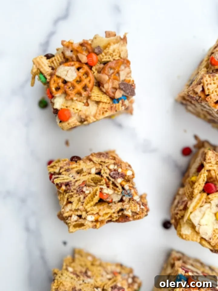 Hodgepodge Cereal Bars 7 Another view of the delicious and fully set Kitchen Sink Cereal Bars.
