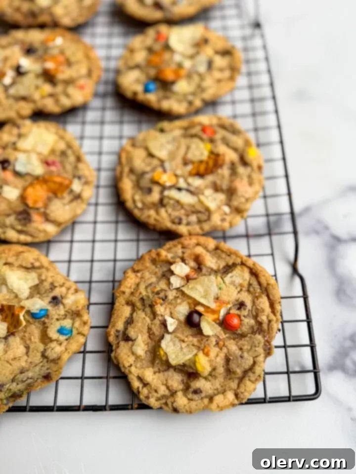 Pantry Raid Cookies 4 Mixing cookie dough in a stand mixer with all the ingredients, preparing for the mix-ins.