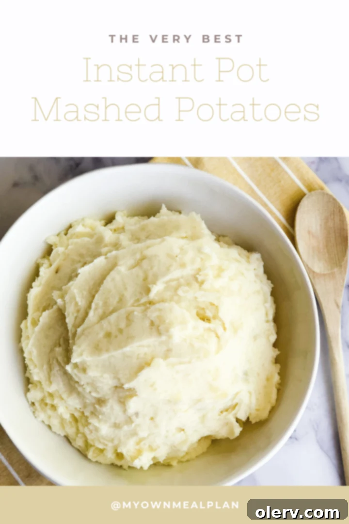 Pinterest pin for Instant Pot Mashed Potatoes