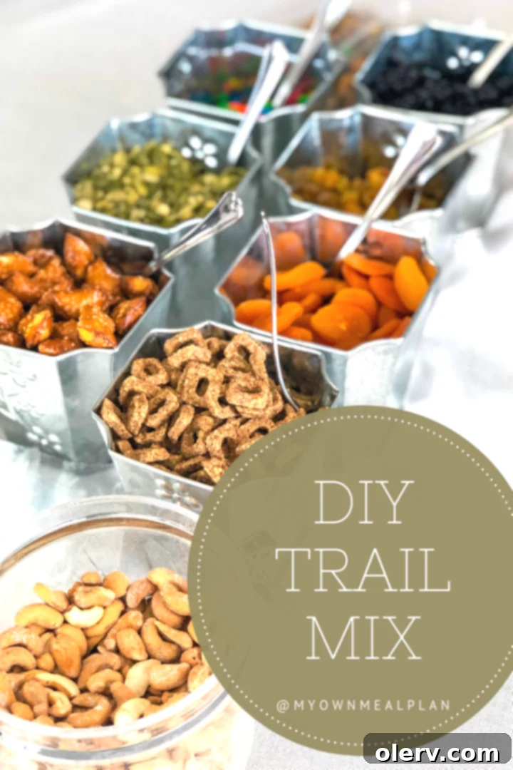 Craft Your Own Trail Mix 8 Pinterest graphic for DIY trail mix recipe