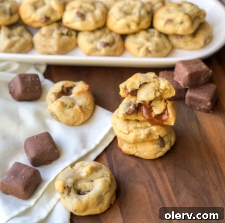 Gooey Salted Caramel Stuffed Cookies 2 Delicious Salted Caramel Stuffed Cookie with chocolate chips