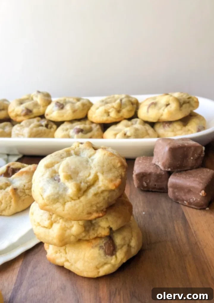 Gooey Salted Caramel Stuffed Cookies 6 Stacked Salted Caramel Stuffed Cookies