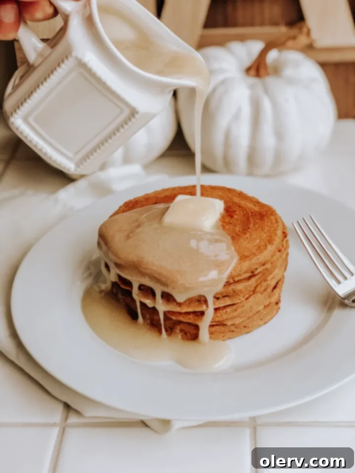 Pumpkin Pancakes with Sticky Caramel Syrup