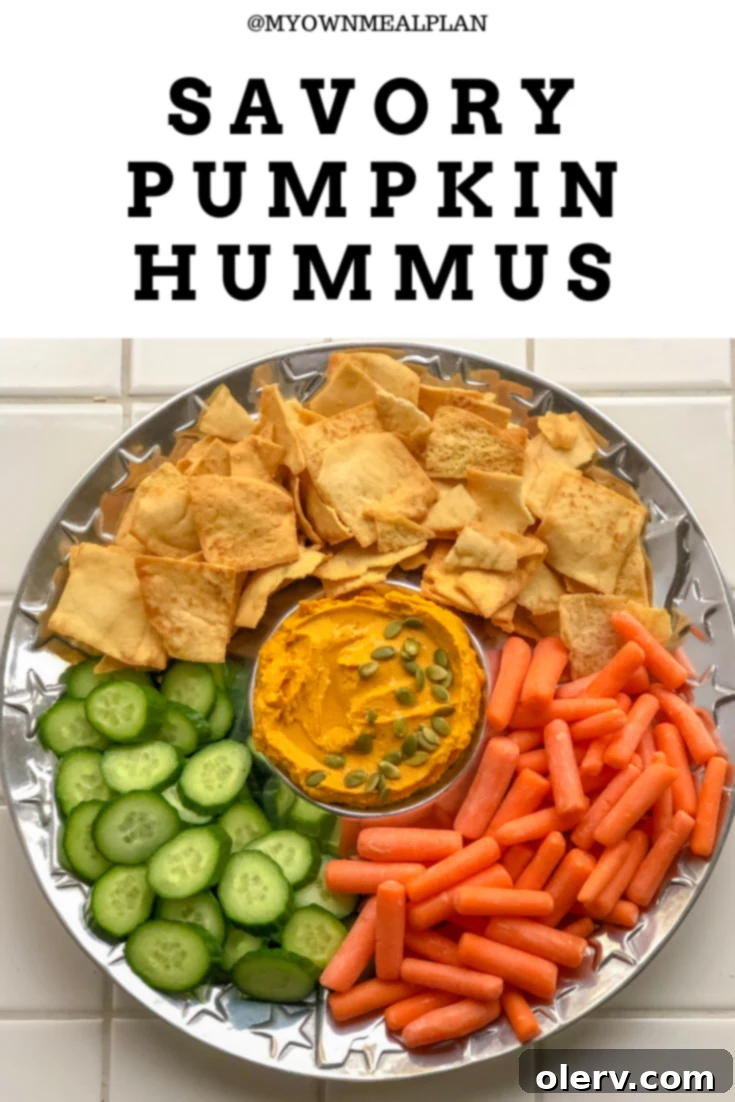 Pinterest pin for Savory Pumpkin Hummus