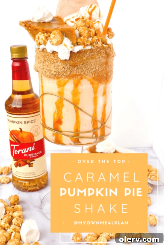 Caramel Pumpkin Pie Shake styled for Pinterest