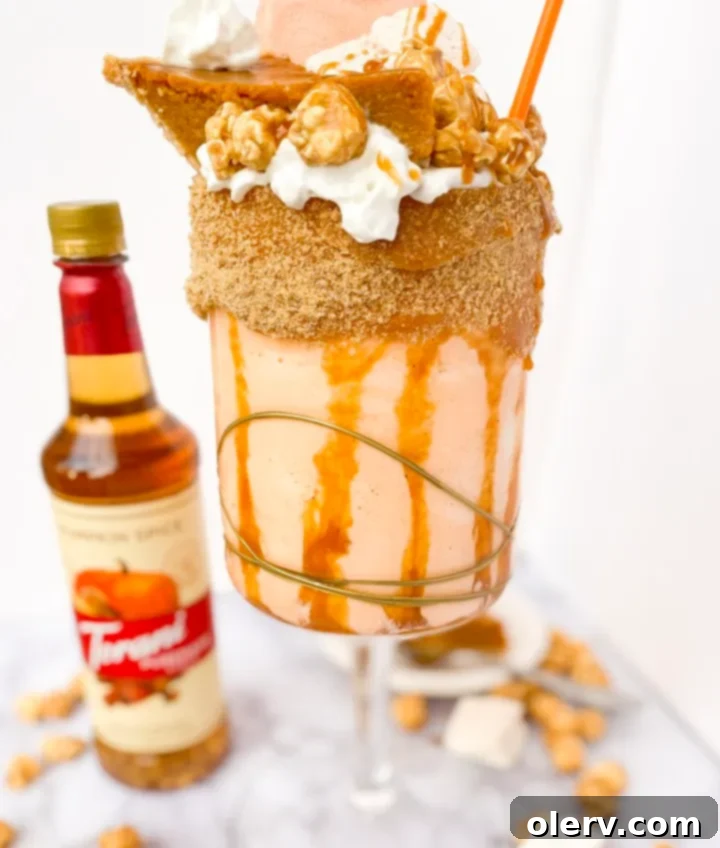 Decadent Caramel Pumpkin Pie Shake 7 A festive Caramel Pumpkin Pie Shake, perfect for Thanksgiving celebrations
