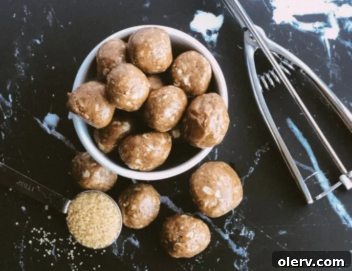 Irresistible Caramel Protein Bites 2 Delicious caramel protein bites arranged on a plate