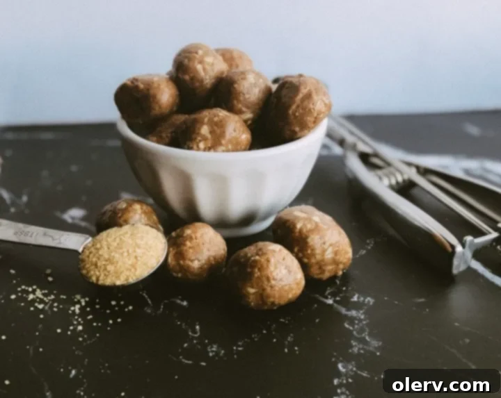 Irresistible Caramel Protein Bites 4 Ingredients for caramel protein bites on a kitchen counter