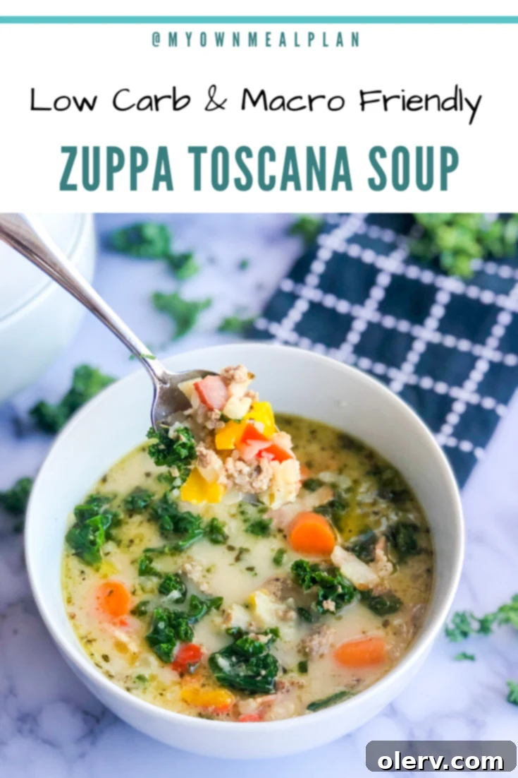 Low Carb Zuppa Toscana Soup Pinterest Image