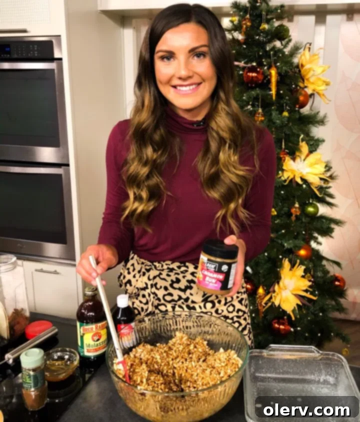Four Gingerbread Rice Krispies arranged on a wooden board