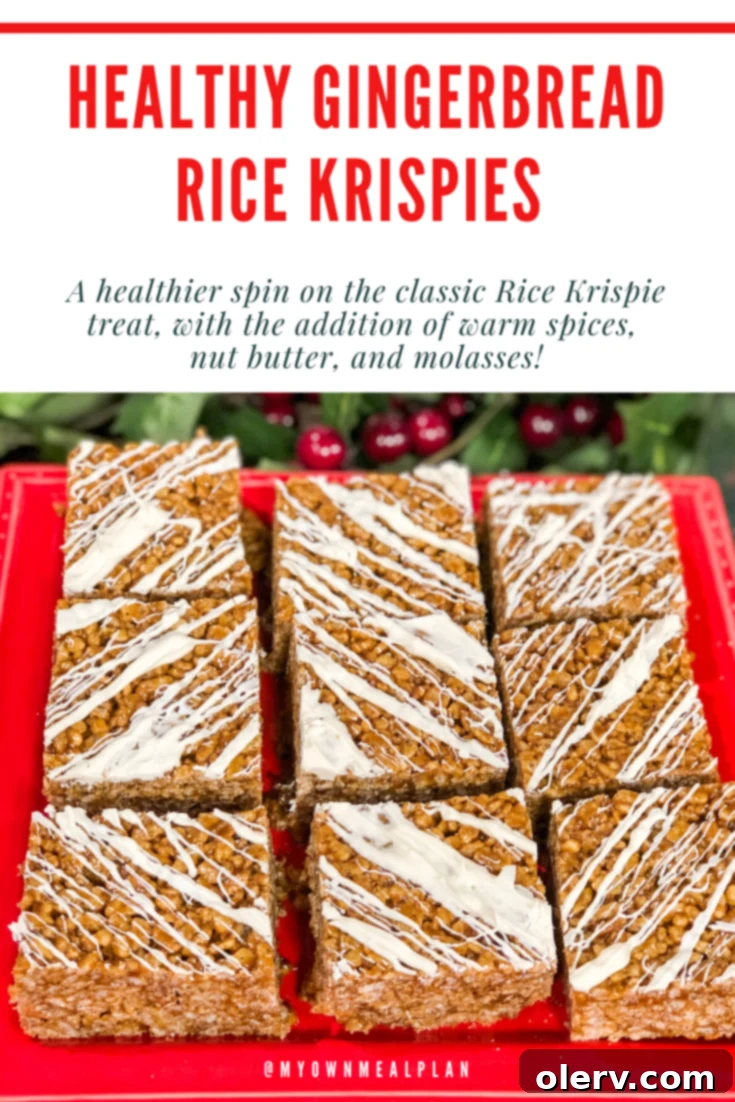 Gingerbread Rice Krispies pin image for Pinterest