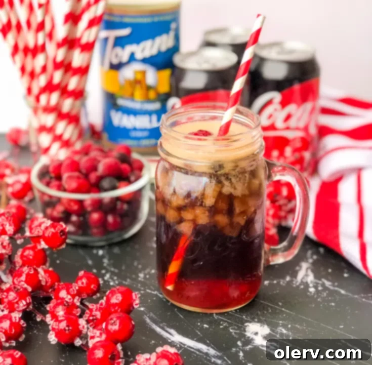Cranberry Vanilla Cola Swirl 7 Cranberry Vanilla Coke-Tail recipe featured image
